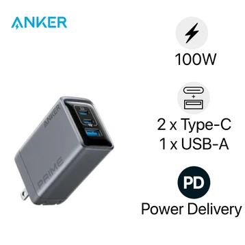 Sạc Anker Gan Prime 2C1A 100W A2688