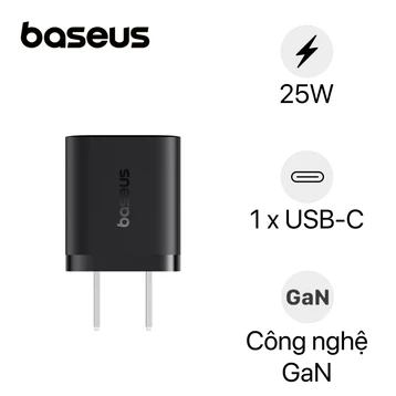 Sạc nhanh Baseus GaN5 (mini) 25W 1C US