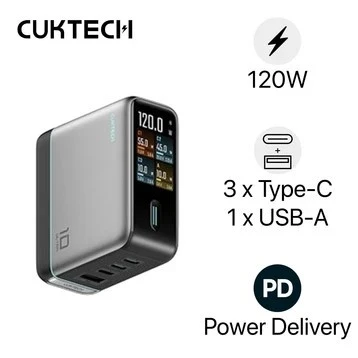 Sạc Cuktech 3C1A No.10 màn hình ultra 120W kèm cáp C-C (CN) AD1204U