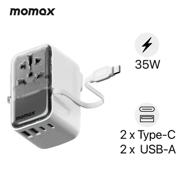 Sạc đa năng Momax 1-World+ Flow 35W 4 cổng kèm cáp Type-C