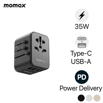 Sạc du lịch Momax 1-World PD 35W 5 cổng titanium