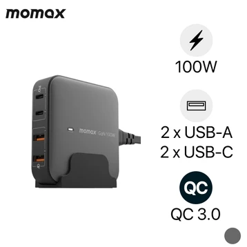 Sạc Momax 100W 4 cổng GAN Desktop có phích cắm EU