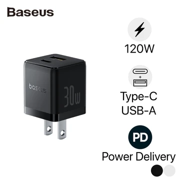 Sạc nhanh Baseus Palm 1C1A 30W US (kèm cáp mini C to C 60W dài 1m)