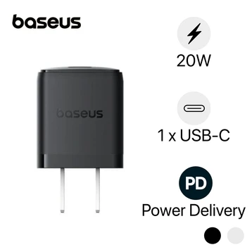Sạc nhanh Baseus Palm 1C 20W US (kèm cáp C-L 1m)