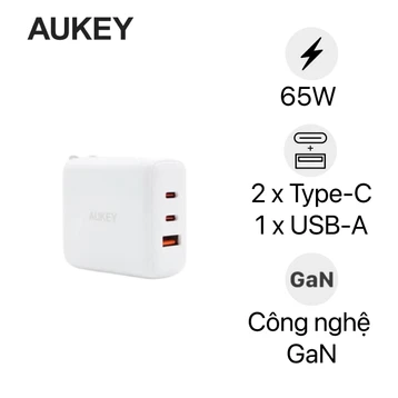 Củ sạc nhanh Aukey PA-D9 65W PD 3 cổng 