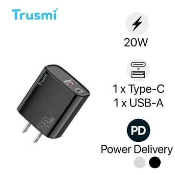 Sạc nhanh Trusmi 1A + 1C PD 20W (US) CH07