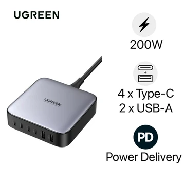 Củ sạc Ugreen GaN II 6 cổng PD PPS 200W CD271 40913