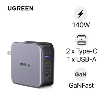 Củ sạc Ugreen GaN Nexode 3 cổng ( US 2C 1A ) 140W CD289 90548