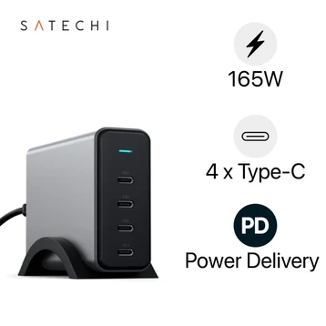 Sạc satechi PD 4 cổng USB-C 165W chân sạc US