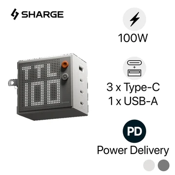 Sạc Sharge Pixel 100 3C1A 100W màn hình ma trận chân gập US