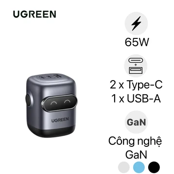 Sạc Ugreen Robot Uno Gan Nexode Gen 2 2C1A 65W X662