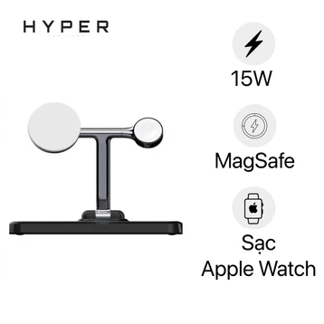 Đế sạc không dây Hyperjuice 4 in 1 Magsafe HJ499-Đen