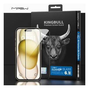 Dán cường lực iPhone 15 Mipow Premium chống va đập Full cao cấp