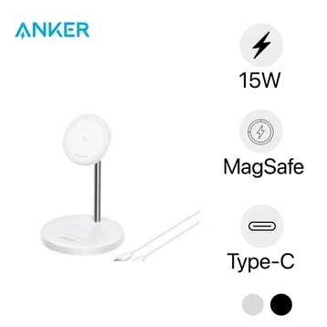 Đế sạc Anker Maggo 2 in 1 đứng 1C 15W Kèm Cáp USB-C A2544