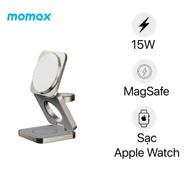 Đế sạc không dây từ tính gập Momax Q2.Mag 3 in 1 Qi2 15W UD31