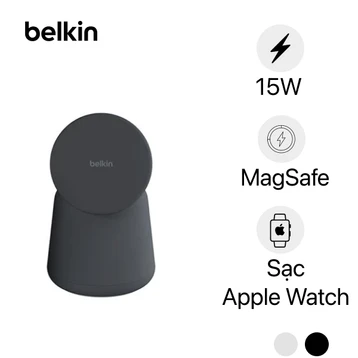 Đế sạc không dây Belkin Magsafe 2 in 1 Boostcharge Pro 15W không kèm sạc