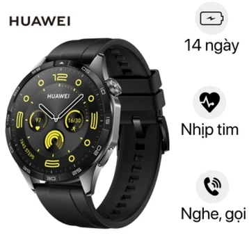 Đồng hồ thông minh Huawei Watch GT4 46mm dây cao su đen - Cũ Trầy Xước