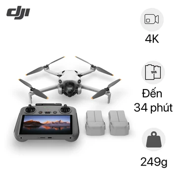 Flycam DJI dân dụng Mini 4 Pro Fly More Combo Plus (RC-2)