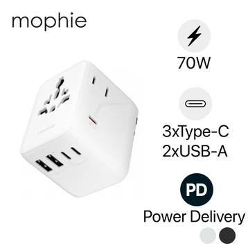 Sạc du lịch Mophie Essentials 3C2A PD GAN 70W