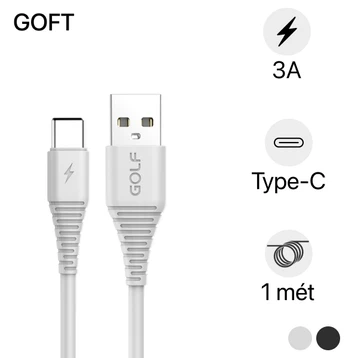 Cáp Golf USB-A to Type-C sạc nhanh 3A GC-64T 1 mét