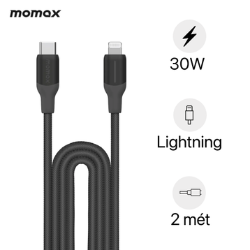 Cáp sạc chuyển đổi Momax Silicon USB-C to Lightning 30W dài 2m DL55