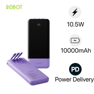 Pin dự phòng Robot 10000mAh 10.5W tích hợp cáp C, L, M RP-101L