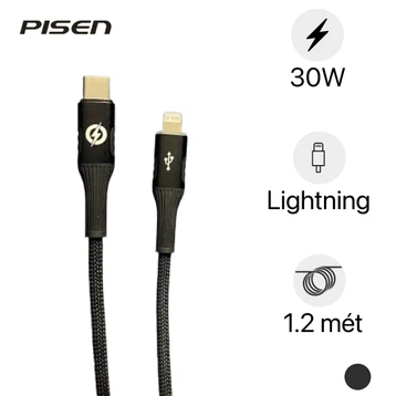 Cáp sạc nhanh tự ngắt Pisen Pro - Fox Intelligent Poweroff USB-C to Lightning 30W 1.2M - Cũ