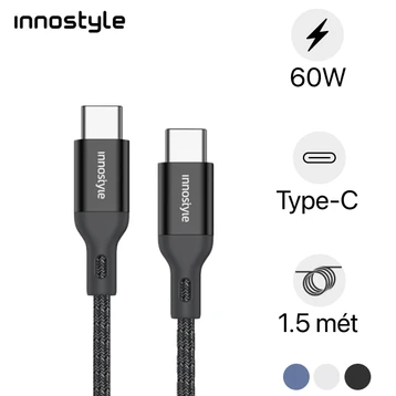 Cáp Innostyle Powerflex USB-C to USB-C 60W 1.5 mét