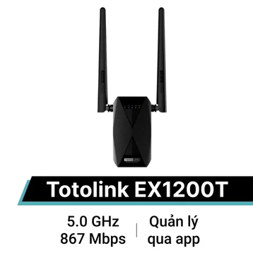 Thiết bị mở rộng sóng Wifi băng tần kép chuẩn AC1200 Totolink EX1200T