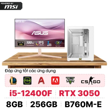 PC CPS Gaming Intel i5 Gen 12 kèm màn hình - Trắng Hồng
