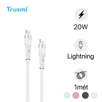 Cáp Trusmi USB-C to Lightning Silicone PD 20W dài 1 mét