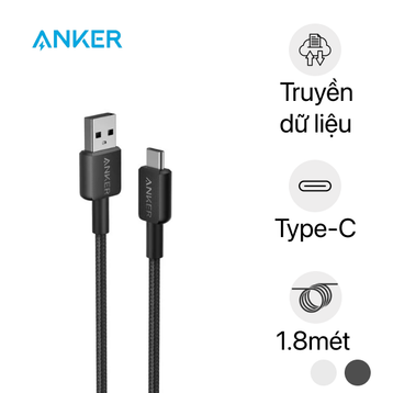Cáp Anker 322 USB-A To C bọc dù dài 1.8m A81H6 - Cũ