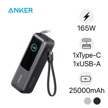 Pin dự phòng Anker 25.000mAh 165W tích hợp cáp rút gọn A1695 - Cũ