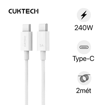Cáp Cuktech Type-C to C PD3.1 5A 240W dài 2M CTC520P