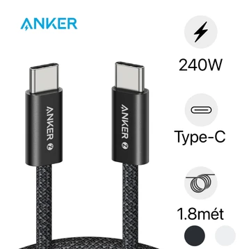 Cáp Anker Zolo Nylon USB-C to USB-C 240W dài 1.8m