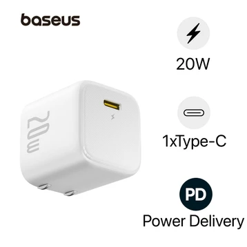 Sạc Baseus Cube 1C 20W chân CN gập (Kèm cáp C-L 20W dài 1M) 