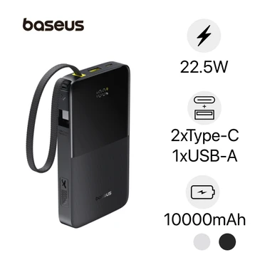 Pin dự phòng Baseus Enerfill Bipow 2 Pro 10.000mAh 22.5W tích hợp cáp FC51