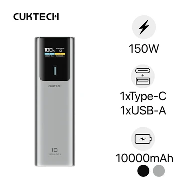 Pin dự phòng Cuktech P+Series 1C1A 10000mAh 150W có màn hình No.10 Plus PB100P