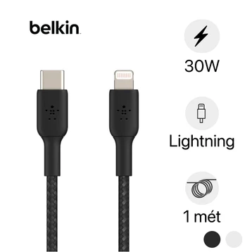 Cáp Belkin USB-C To Lightning Boost Charge MFI 30W vỏ dù - Cũ
