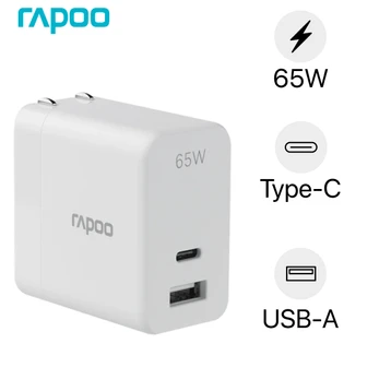 Củ sạc Rapoo 2 cổng (USB-C + USB-A) 65W PA65