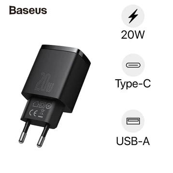 Củ sạc Baseus Compact 20W 2 cổng USB-A + Type-C