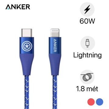 Cáp Anker Powerline II USB-C to Lightning (6FT/1.8M) A9551 phiên bản Marvel