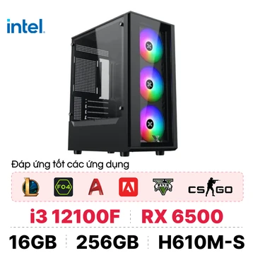 PC CPS Gaming G01 i3 12100F / 16GB - 256GB / RX 6500