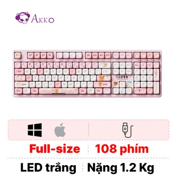 Bàn phím cơ có dây Akko 3108RF V3 Yier And Bubu Pink