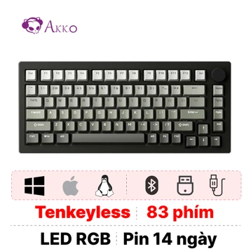Bàn phím cơ không dây Bluetooth Akko 5075 V3 Black&Gray Gradient