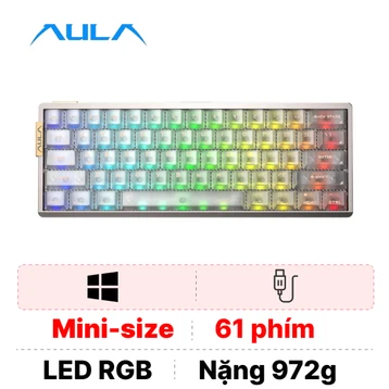 Bàn phím cơ có dây Aula AG60 Bạc