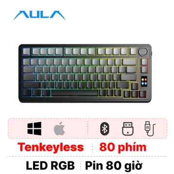 Bàn phím cơ không dây AULA S75 Pro Xám Đen Gradient