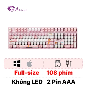 Bàn phím cơ không dây Akko 3108RF V3 Yier And Bubu Pink