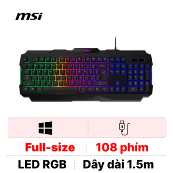 Bàn phím Gaming MSI Force GK100 RGB Led