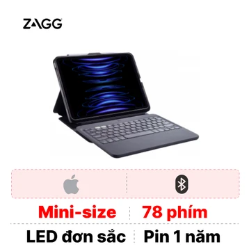 Bàn phím + bao da iPad Pro 11 2024(M4) Zagg Pro Key 2